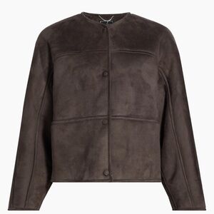 Heather Collarless Reversible Coat